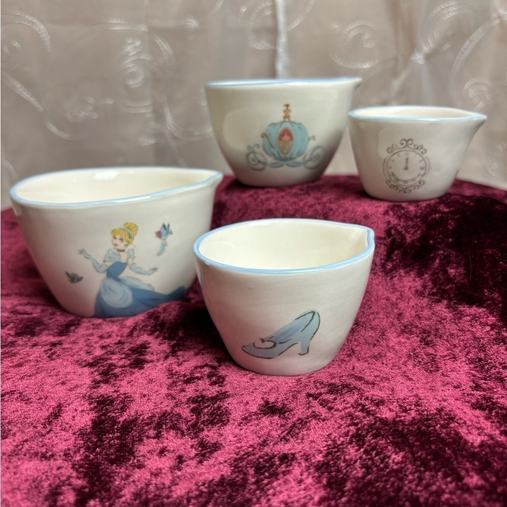 Rae Dunn Disney Princess  ceramic Measuring  Cups (4)